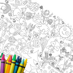 – Camping Party Coloring Table Runner – 17In X 8Ft Huge Coloring Sheet for Kids