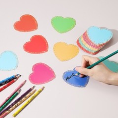 108Pcs Glitter Heart Shaped Cutouts, 3.5″ Confetti Cutouts Paper Cuts, 9 Colors