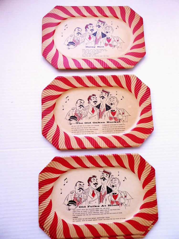 Mixed Lot (10) Paper Plates Daisy Bell Old Folks At Home The Old Oaken Bucket 9″