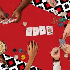 4 Pack Poker Tablecloth Casino Theme Party Tablecloth Las Vegas Table Cover P…