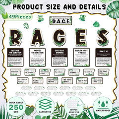 49 Pcs Races Writing Strategy Decorations Eucalyptus Cutouts with Sentence Begin