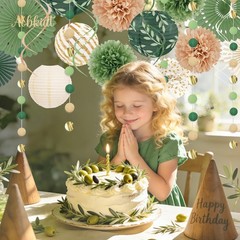 Sage Green Party Decorations Kit – Birthday, Baby Shower, Bridal Shower, Boho We