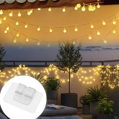 Transparent Outdoor String Light Hooks: 60-Pack Self-Adhesive Cable Clips!