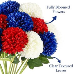 Elegant Silk Chrysanthemum Flowers – 12 Pcs for Independence Day Centerpieces