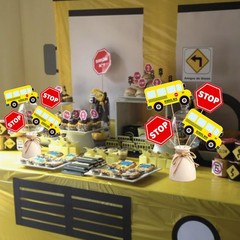 Back to School Bus Centerpiece Sticks for Classroom First Day of School Party