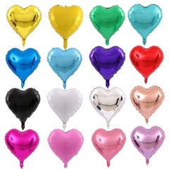 50 pcs 10 Inch Heart Foil Balloons, Multi-colored Heart Mylar Balloons Mixed …