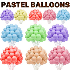 5″ 10″ 12″ inch small pastel latex balloons WHOLESALE party birthday 100 wedding