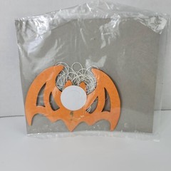 3D Halloween Tissue Paper Garlands 2 Orange Pumpkin and 3 Orange Bat 9 Feet Each