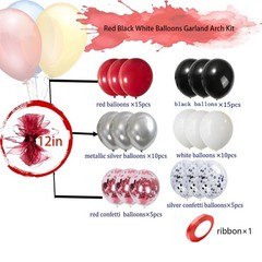 Red and Black Balloon Arch Kit,Red and Black Balloons, 60pcs Black Red White …