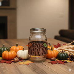Thanksgiving Holiday Glitter Wraps Set of 2 Message Wrap Bottle Jar Mug Candle