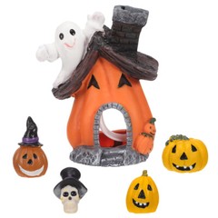 5PCS Fish Tank Decor Halloween Betta Holiday Decorations Pumpkin House