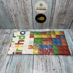 194 Pc.Building Block Table Ware And Backdrop.NIB.Ships Within 24 Hours.Vibrant