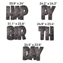 24″ Happy Birthday Quick Set Yard Sign Letters | 5pc Outdoor Lawn Decorations