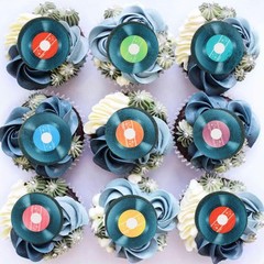 40PCS Edible Record Cupcake Toppers Record CD Cupcake Music Lover’s Birthday …