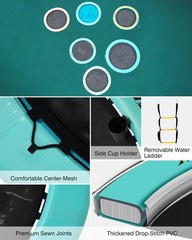 Inflatable Round Floating Ring – Water Hammock Dock, Sunmmer Mat Raft Platfor…