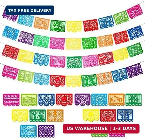 Boao 4 Packs 60 Feet Cinco De Mayo Party Decorations Mexican Banner Fiesta Plast