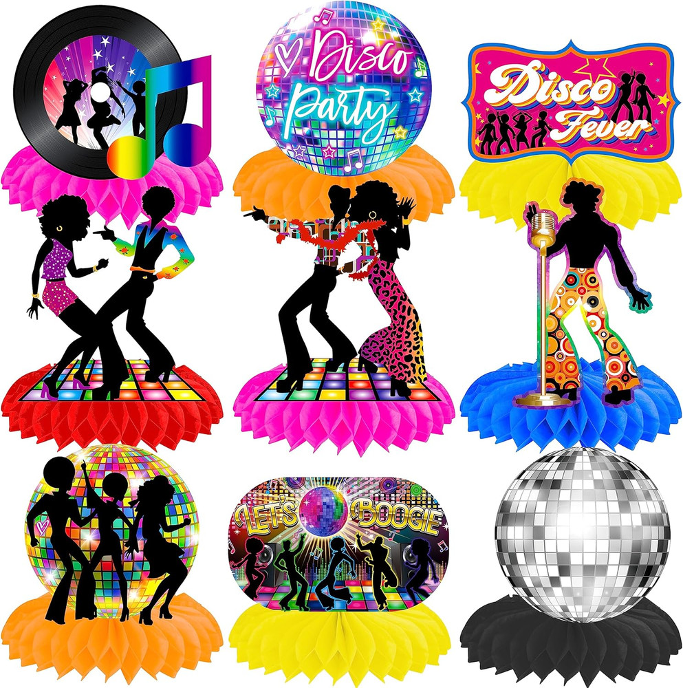 10Pcs 70S Disco Honeycomb Centerpieces Disco Fever Party Decorations Dancing Que