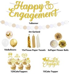 Engagement Party Decorations, Just Engaged Decorations, Happy Engagement Banner