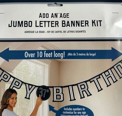 Happy Birthday Banner Customizable Jumbo Add Any Age Kit 18th 21st 30th 40th etc