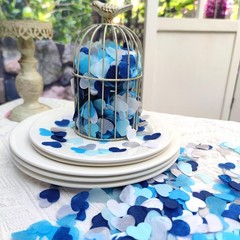 6000 PCS Blue Silver Tissue Paper Heart Confetti Wedding Engagement Decor
