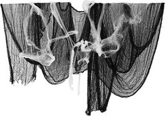 2 Pack Large Black Creepy Halloween Cloth Gauze & Spiders Web Party Decoration