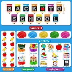Back to School Decorations – Back to School Banner,Apple Pencil Garland, Welc…