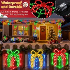 Christmas Decorations Gift Boxes Window 354 LED Lights Xmas Gift 3 Pack