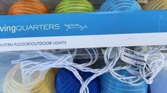 Mini Paper Lantern Indoor Outdoor Party String Lights, 10 Lanterns