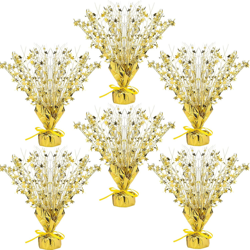 6 Pcs Metallic Foil Spray Centerpiece Party Star Decoration Table Decor for Birt