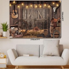 OurWarm 7x5FT Western Cowboy Backdrop Party Decorations Wild West tyle 2