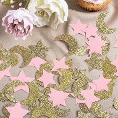 Star and Moon Paper Confetti for Baby Birthday Wedding Party Table Decorations P