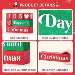 365 Days Christmas Countdown Wooden Tiered Tray Decor Activities Dice Gifts