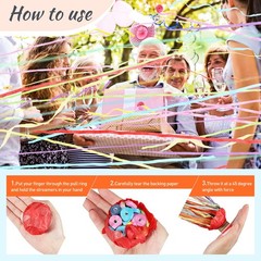 Slofunife No Mess Streamers 100Pack Colorful Confetti Poppershand Throw Party