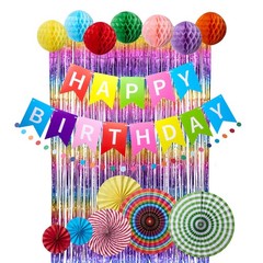 Rainbow Birthday Party Decorations Kit, 16 2 inches x 2 inches, Multicolor