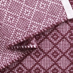 Cotton Diamond Woven Runner Rug 2×6 Feet – 2′ x 6′ (Rectangular), Burgundy