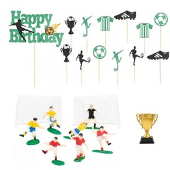 23 Pcs Soccer Cake Topper Decorations, Soccer Player figure and Football Cake…