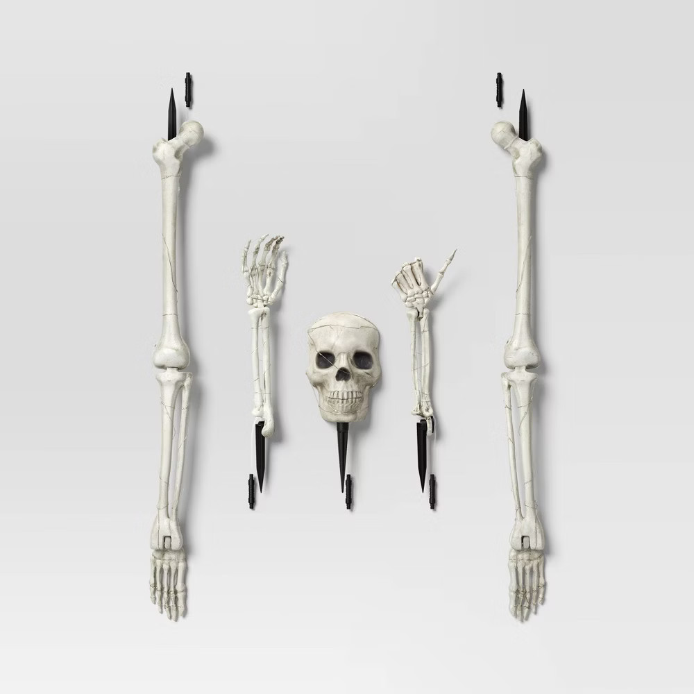 5pc Skeleton Parts Stake Lights Halloween Decorative Prop Off White – Hyde