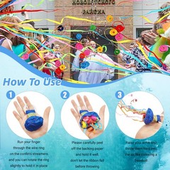 10Pack No Mess Streamers,Color Mix Hand Throw Streamers Poppers,No Mess Confetti