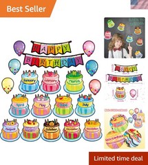 20-Pcs Black Dot Birthday Bulletin Board Set for Stylish Classroom Celebrations
