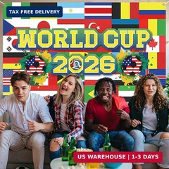 CCINEE 2026 World Cup Soccer Party Backdrop Decorations, 71×43 Inch World Flags