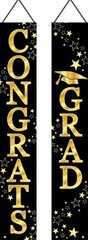 Beistle Black & Gold Graduation Door Banners, Oxford Fabric Panels,