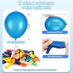 120 Pack Balloons Assorted Color 12 Inches Rainbow Latex Balloons, 10 Bright …