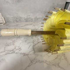 Wood & Paper Parasol Design Umbrellas Yellow Set of 9, Party,Wedding Decorations