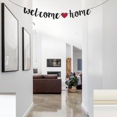 Banner Small Black Glitter Homecoming Party Sign Military Army Family Theme