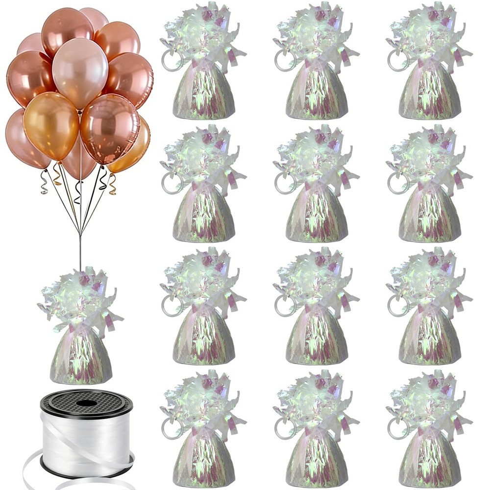 12 Pcs Balloon Weight Metallic Anchor with 1 Roll Ribbon Heavy Duty Aluminum …