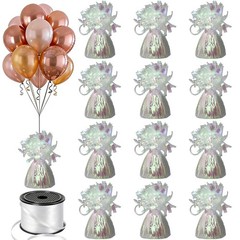 12 Pcs Balloon Weight Metallic Anchor with 1 Roll Ribbon Heavy Duty Aluminum …