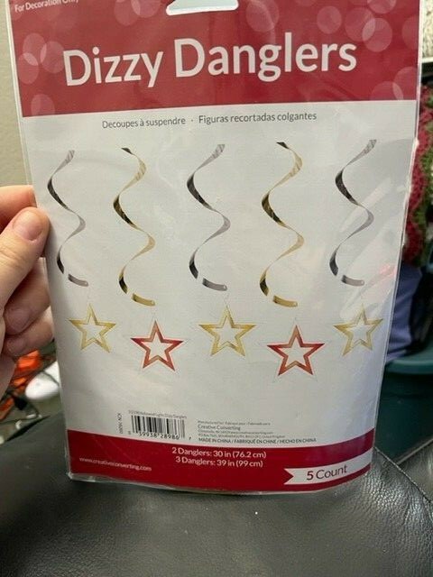 Hollywood Lights Stars Hanging Dangler 5 Pack Movie Red Carpet Awards VIP Party