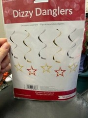 Hollywood Lights Stars Hanging Dangler 5 Pack Movie Red Carpet Awards VIP Party