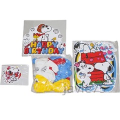 Cute Snoopy Theme Birthday Party Supplies Set Balloon Banner Cake Toppers
