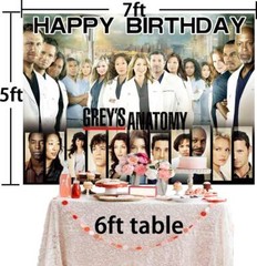 Grey’s Anatomy Birthday Decoration Party Supplies Backdrop Banner Vinyl 7x5ft
